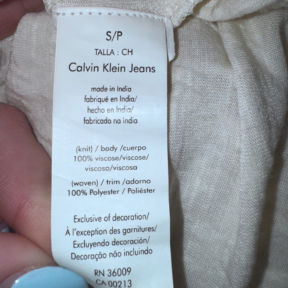 Calvin Klein Cream Ruffled Tank Top - Picture 4 of 6